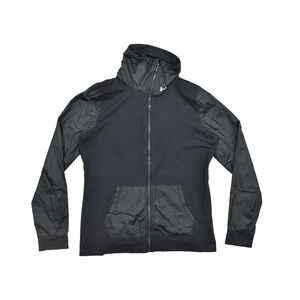 Under Armour Women's Full Zip Jacket Size L Black Fitted Lightweight Mock Neck